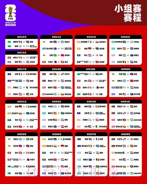 2026世界杯完整赛程完整版最新时间表怎么查